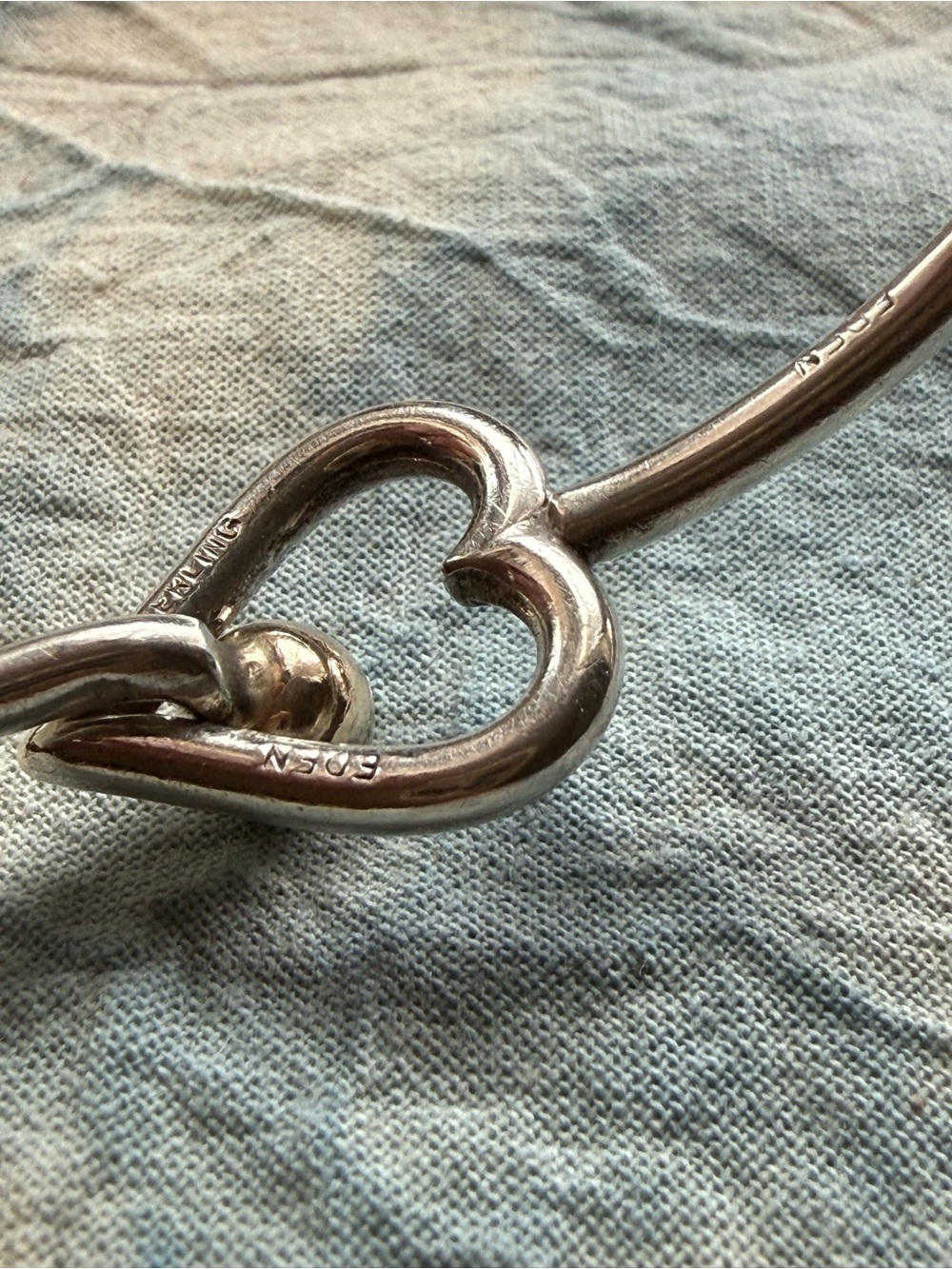 Eden Hand Arts Heart Bangle Bracelet with Gold Accent - Picture 5 of 7